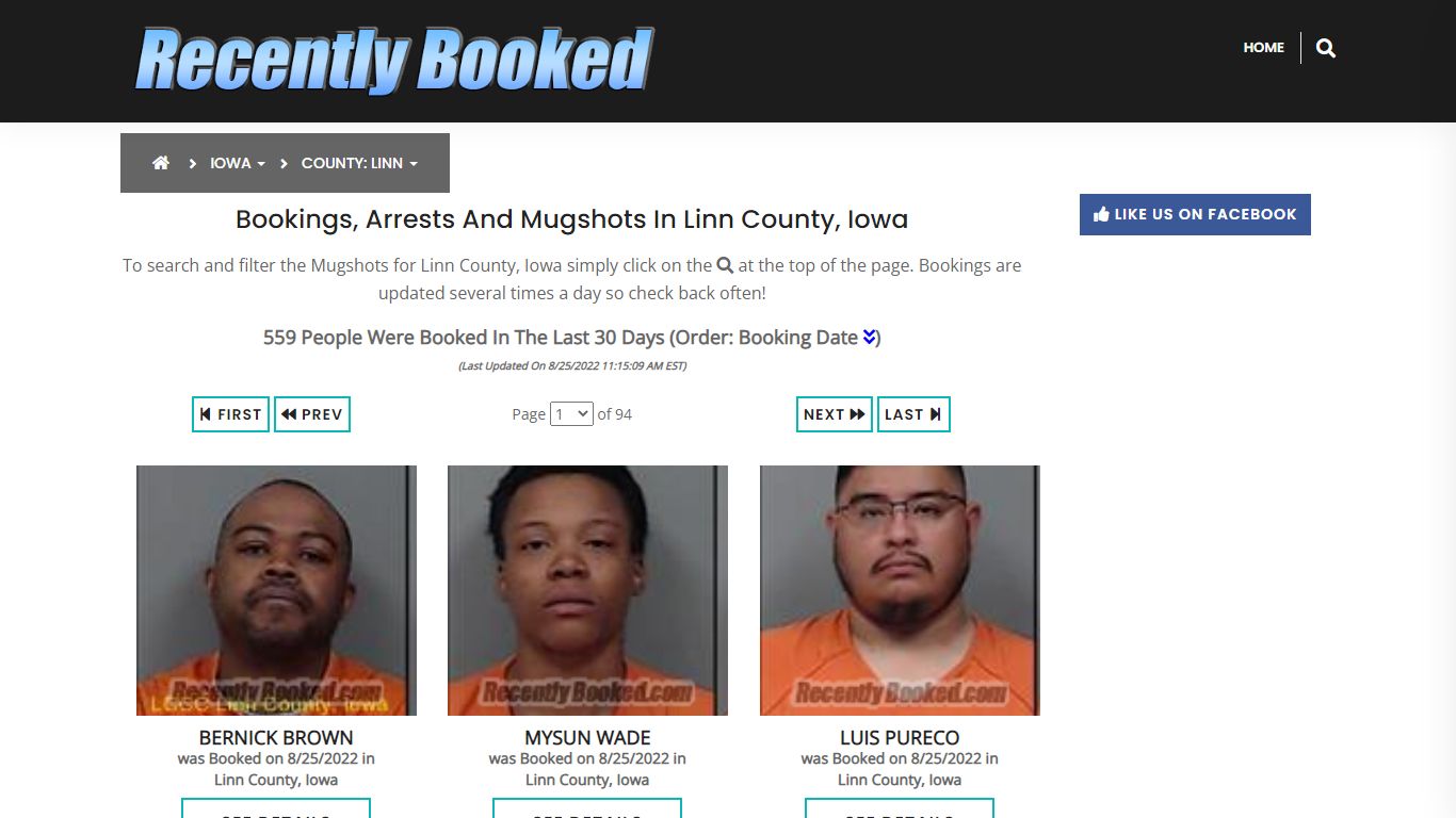 Recent bookings, Arrests, Mugshots in Linn County, Iowa - Recently Booked